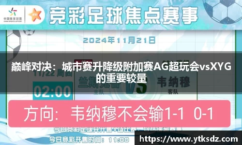 巅峰对决：城市赛升降级附加赛AG超玩会vsXYG的重要较量